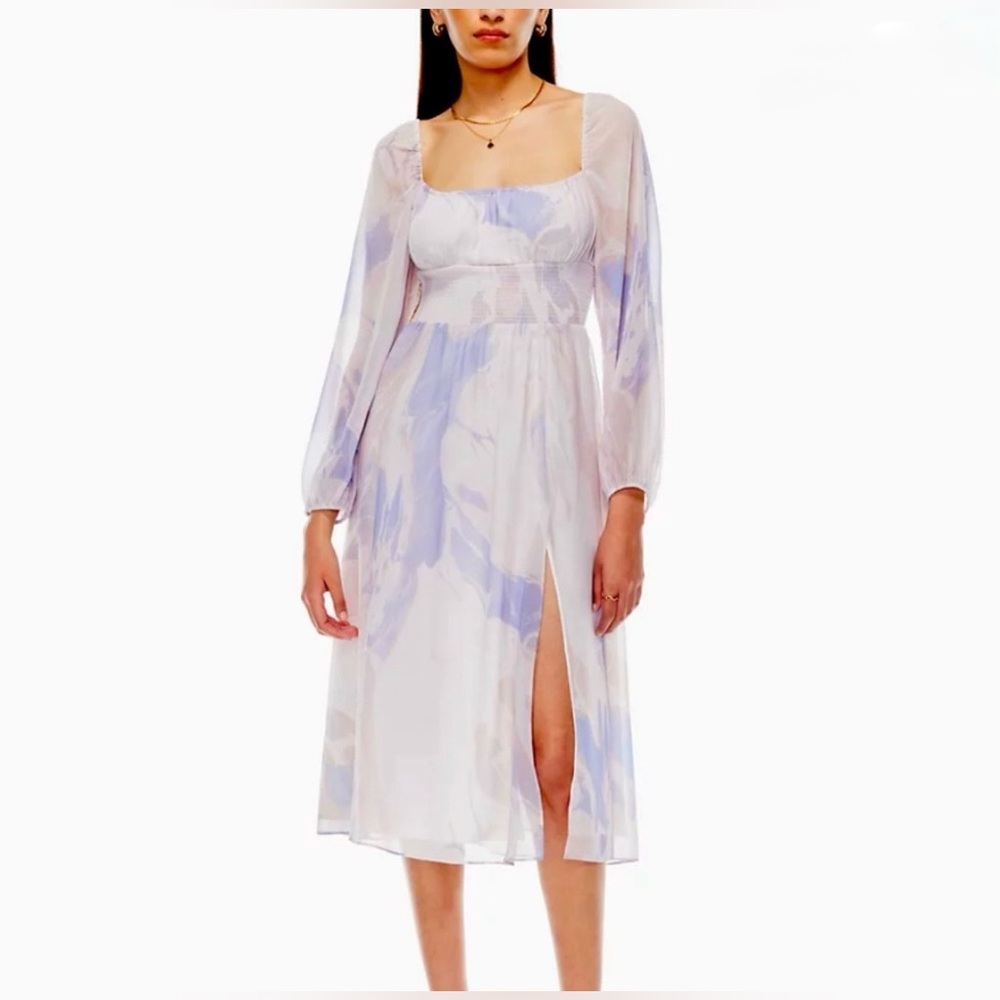 Wilfred Bella Slit Midi Dress in Birch/Soft Iris - Size Small